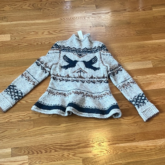 Anthropologie x Pilcro Long-Sleeve Mock-Neck Bird Sweater Size XS NWT - Picture 8 of 15